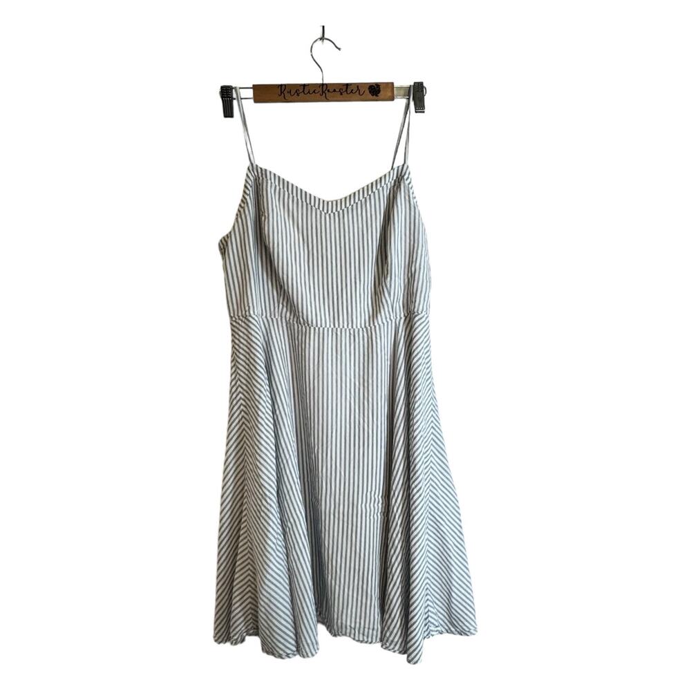 Old Navy Blue Chambray Striped  Fit and Flare Cami Dress - Size Large